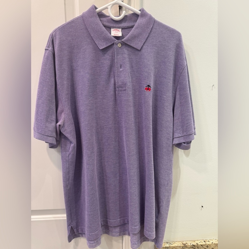 Men's Brooks Brothers 346 Purple Polo Shirt with Red Logo